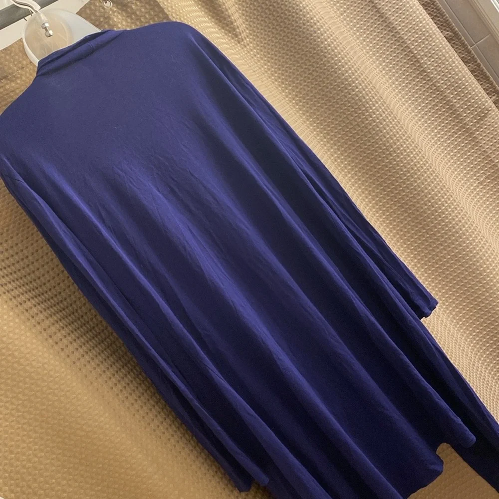 Isaac Liev Boho Cardigan, Extra Long, Royal Blue, Size L - Picture 8 of 10
